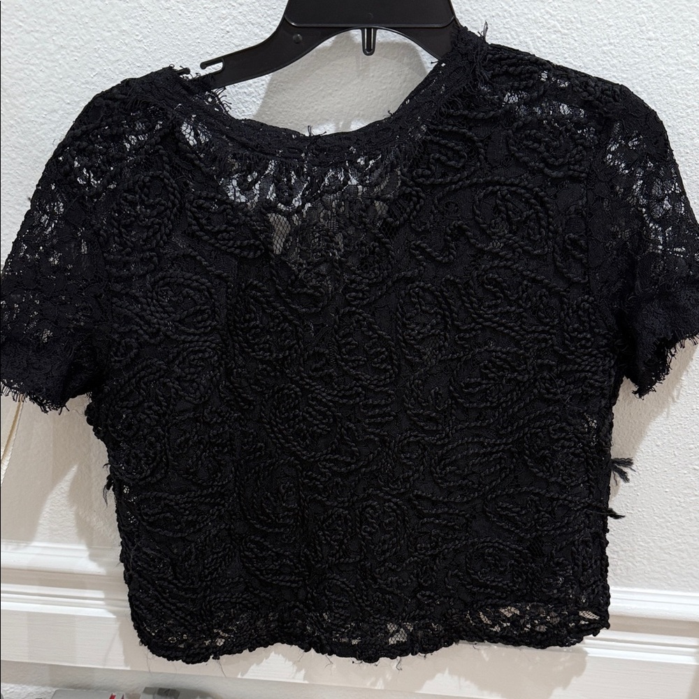 Zara Black Lace Crop Top